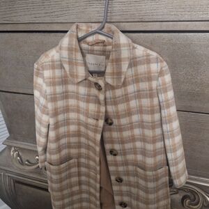 Plaid Tan Women's Coat